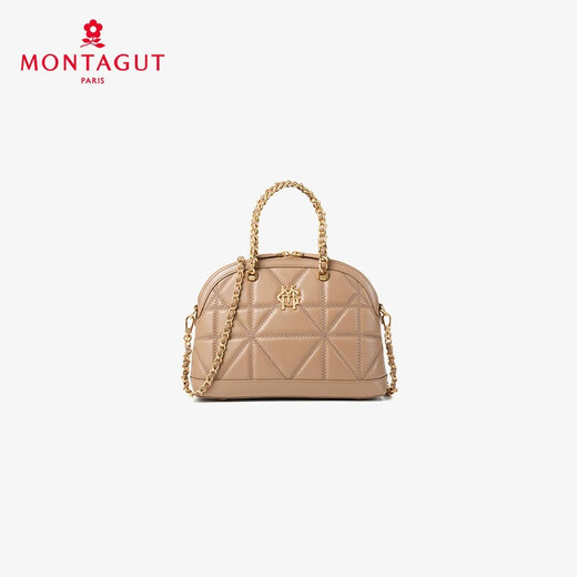梦特娇（MONTAGUT）包包女包2025新款链条包手提小包贝壳包羊皮轻奢单肩斜挎包送女友 黑色RA612075101