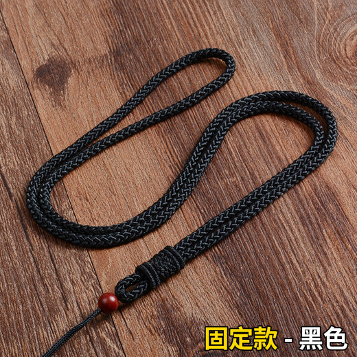 Mengyi men's and women's jade pendant jade lanyard necklace rope braided rope short sweater chain black black fixed style