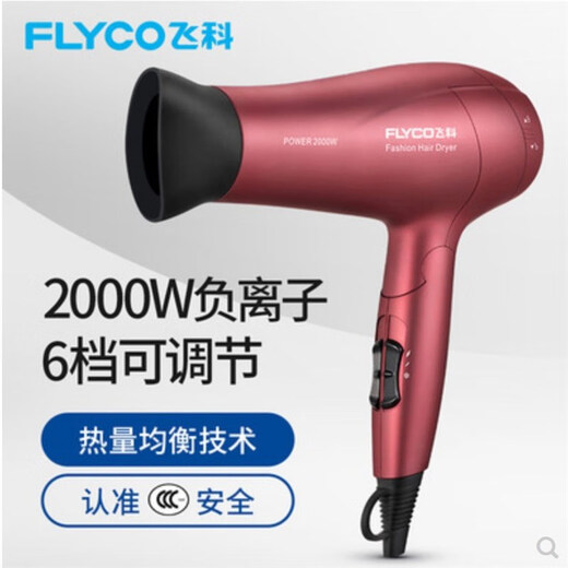 Feike Secador de cabello de alta potencia secador de cabello peluquero para el hogar ion negativo y aire caliente secador de cabello silencioso FH6218 Feike FH6218 Red Model 2000W