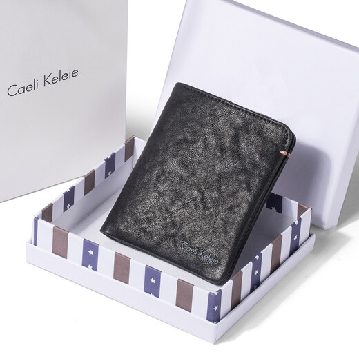 CAELIX26KEEIE GORIEU CUIR MENS MENS MENS COURT Personnalisé première couche Sac de carte de bouche de vache coréen SALLET Étudiant Sagl pour hommes K525 Black + 15 jours Retour sans saison + 365 jours Garantie