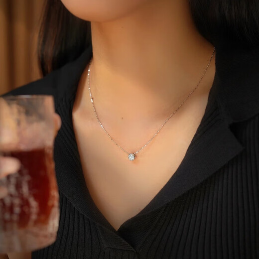 Fat Donglai's same 18K gold pendant single pendant Moissanite bubble small fresh temperament clavicle pendant DIY K yellow-1 carat bubble pendant
