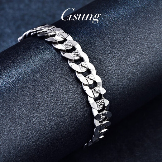 GsunG platinum bracelet for men PT950 wide-faced Cuban bracelet, atmospheric platinum bracelet, men's car pattern riding whip bracelet, fashionable, priced by gram, contact before bidding