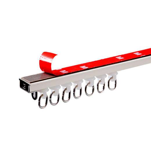 Lilang ultra-thin curtain track curtain installation without drilling aluminum alloy adhesive track side-mounted top-mounted gauze curtain slide rail white top side universal need to be disconnected if it exceeds 1.5 meters 1.9 meters