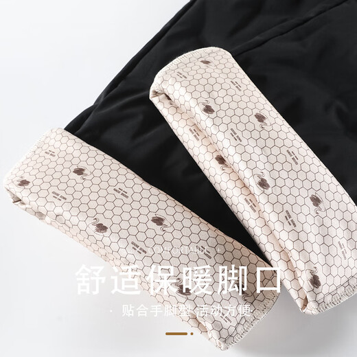 Snow Flying Down Pants Women's Autumn and Winter Warm and Thickened Fashionable Casual Wide-Leg Straight Pants Black 175/XL