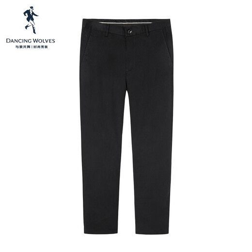 Tanzen mit dem Wolf [Baumwollfunktion bequem] Casual Pendler Mid-T-T-T-Mid-T-T-T-Mid-Waist Dehnung bequeme vielseitige Männerhosen 001 Black 31