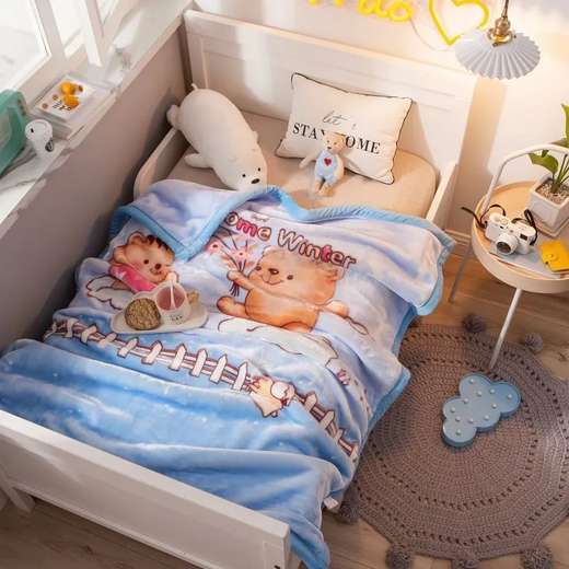 Children's blanket newborn baby blanket double layer cloud blanket baby spring autumn winter nap quilt kindergarten quilt big red (110*140) 2.3Jin Jin equals 0.5kg thickened for personal use (self-sealing transparent bag)