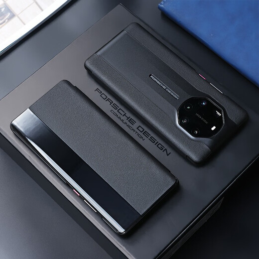 U&G Huawei Mate40RS Porsche Design Napa first-layer cowhide smart window flip phone case 50rs genuine leather all-inclusive anti-fall luxury protective cover new business black Italian Napa cowhide Mate50RS Porsche Design