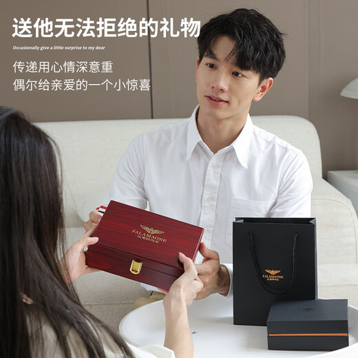 Falai Armani Herren Short Wallet Business Echtes Lederlicht Luxus Brieftasche Herren große Kapazität Multi-Card-Position First Layer Cowide Kartentasche Geschenk Wallet QB201-1 (Theke Geschenkbox)