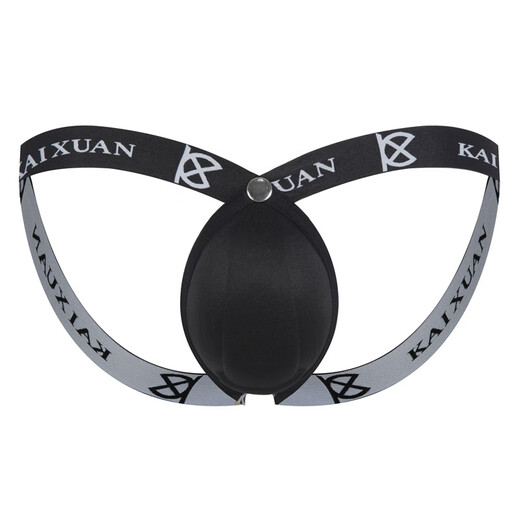 ROSELEX confidential delivery sexy men's thong buttocks three-dimensional U convex cup makes the double thong same as black L