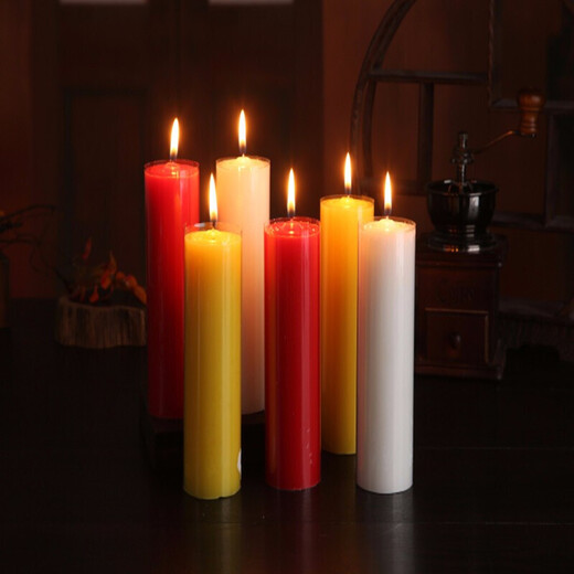Pinzhide emergency lighting bold candle large candle large long pole daily candle emergency disaster prevention lighting red 2 pieces 5X16 cm