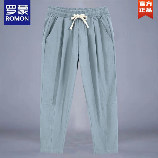 Romon-Baumwolllinie 99-Cross Hosen Herren Frühling und Sommer Neu lose große Sportsportarten gerade Hosen Linien Hosen Herren Casual Hosen Marine Blue XL XL