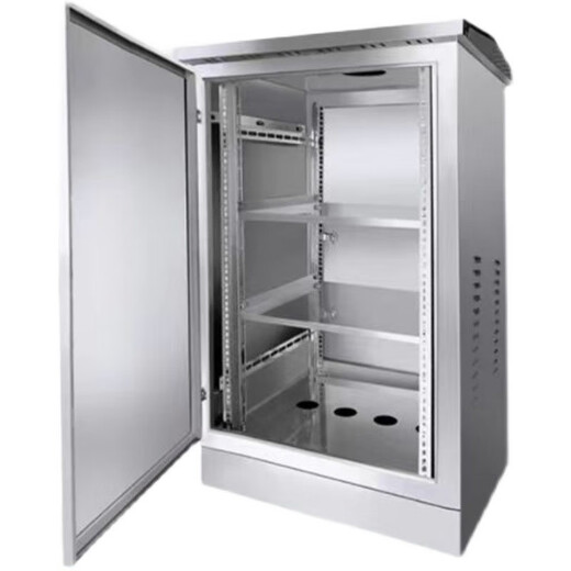 Outdoor stainless steel network cabinet switch function 6u wireless monitoring weak current equipment cabinet floor standing 24u rainproof box 201 stainless steel 500*600*450mm
