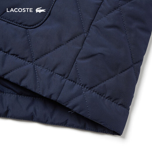 LACOSTE French crocodile men's fashionable and versatile solid color warm lapel cotton jacket | BH0689 166/Navy Blue S 48