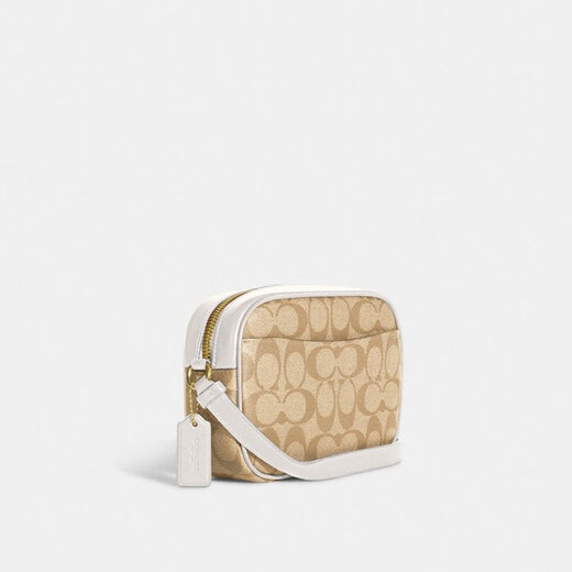 Entrenador (entrenador) Moda femenina Moda de un solo hombro bolso Crossbody Bolsa de San Valentín Negoción Caki con blanco C9926IMDQC