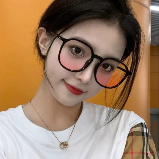 
New blush finished glasses for women's trendy Douyin Internet celebrity without makeup black frame high-value blush glasses new product 15911 black frame (metal sub) blush sheet (no quantity)