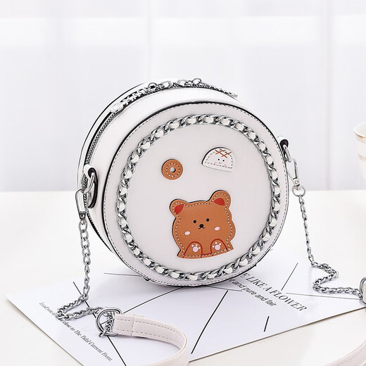 BLACKKISS Birthday Gift Gift for Girlfriend Textured Women's Bag New Small Round Bag Women's Fashion Chain Bag One-Shoulder Crossbody Bag Brown (High Quality Version)