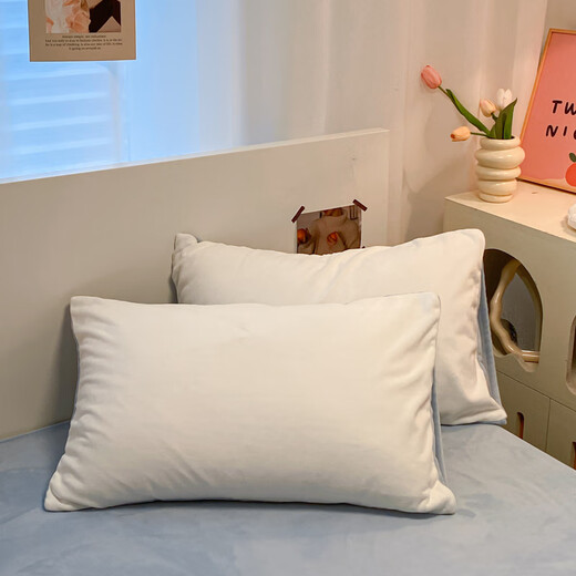 Yalu winter milk velvet quilt cover single piece 150x200x230cm thickened coral velvet quilt cover bed sheet four-piece set milk white + baby blue thickened milk velvet 1.2m bed sheet three-piece set - quilt cover 150*200cm
