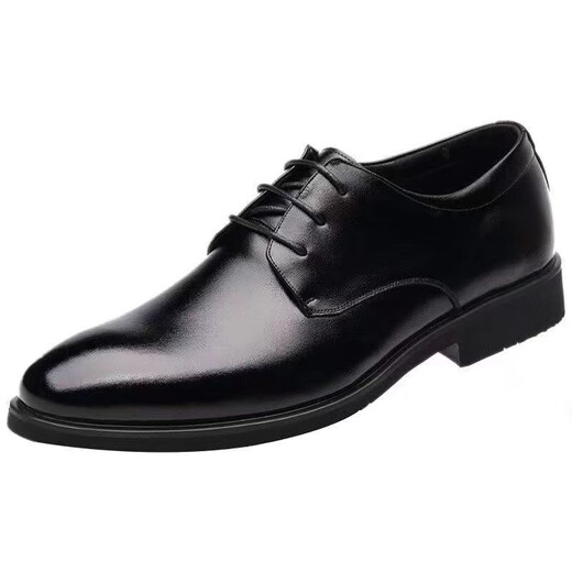Funino Business Zapatos de cuero formal para hombres Estilo coreano Jóvenes versátiles informales de cordones británicos Británicos zapatos de boda tendencia clásica de suela negra actualizada 40