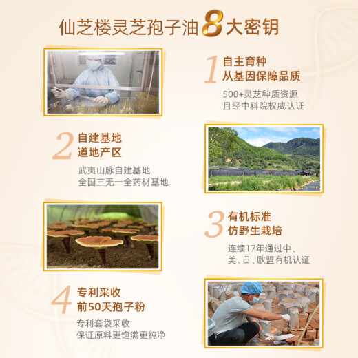 仙芝楼灵芝孢子油软胶囊头道破壁灵芝孢子粉 0.5g/粒*60粒/盒