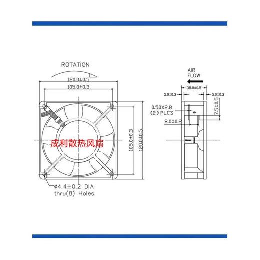 Kagu-Kühllüfter Ka1238x-3200D24B 12038 Kühllüfter 24V Langluftvolumen 3-Wire-B2-Schnittstelle mit Alarmfeedback