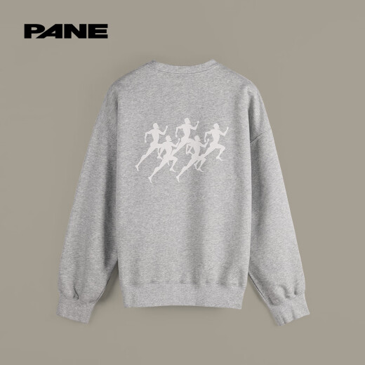 
PANEPANE 2024 autumn new round neck sweatshirt long-sleeved casual pullover letters loose light gray top for men and women light grey9767 S