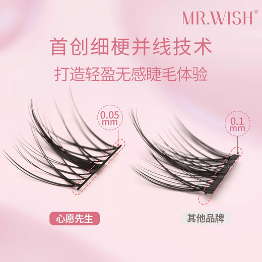 Mr. Wish Glue False Eyelashes Lazy Three Steps Upgraded ABA Type Eyelashes Female Natural Simulation Novice Feather Fan
