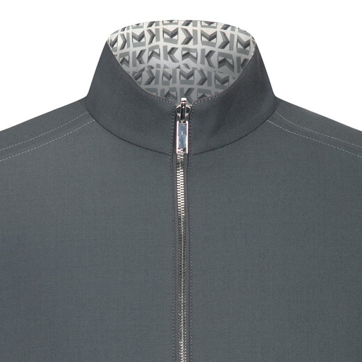 Jinba Herren Herbst Neue Männer Wolljacke Business Casual Stand Halsband Kurzjacke BKDG3852 Dunkelgrau XL (180)