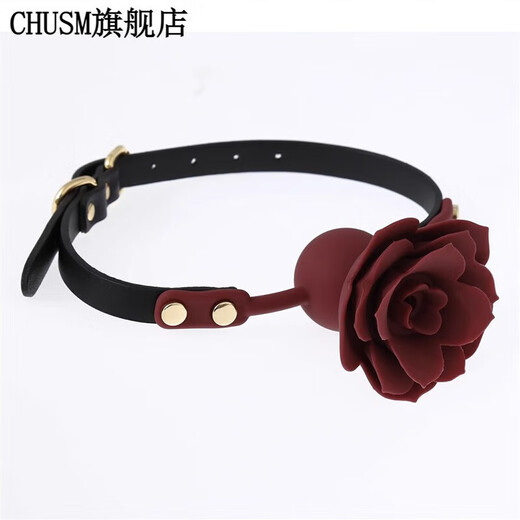 CARVELOVE gagging silicone ball to force mouth opening without hurting teeth necklace, black solid silicone