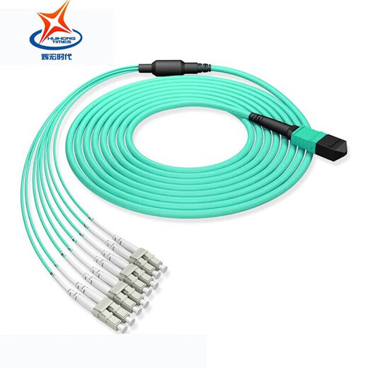 辉宏时代 光纤跳线MPO-MPO/LC/FC8芯12芯24芯OM4万兆多模40G/100G/200G/400G一分四光模块跳纤MTP集束光缆 MPO-LC8芯（OM3） 1米