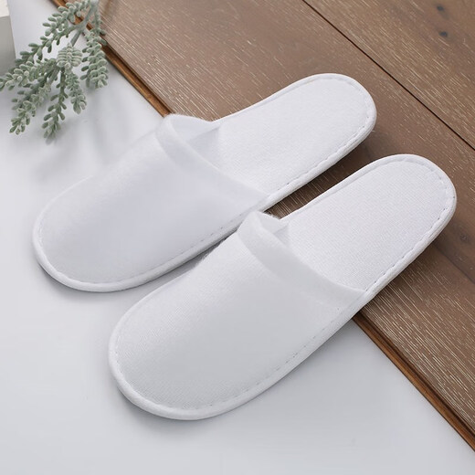 Jebis disposable slippers with toe caps, 20 pairs, men and women travel home hotel non-slip linen cotton slippers