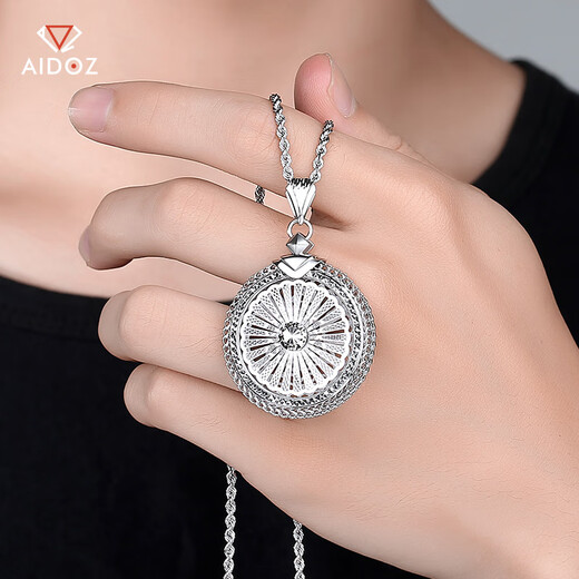 Aido Diamond Platinum Shi Lai Guanyin Pendant Men's PT950 Platinum Rotatable Large Hangtag Large Version Weight 37-39g + Certificate + With Leather Strap