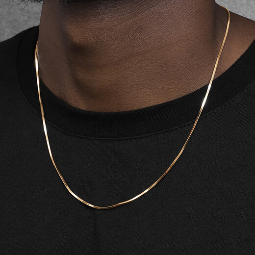 Fat Donglai's same necklace for men, 24K gold-plated snake bone chain, hip-hop versatile clavicle chain for women, 50cm