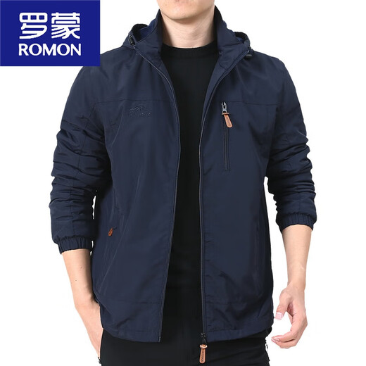 Romon Outdoor Herrenjacke Herbst und Winter 2025 Neue Herbstkleidung für Männer mittleren Alters plus Fleece-Jacke Herren Frühling und Herbst Dick 9898 Dunkelblau Style Plus Fleece 5xl