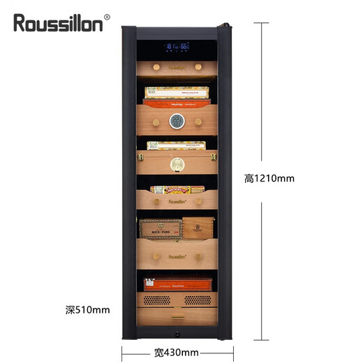 Roussillon Roussillon cigar cabinet, constant temperature and humidity cigar cabinet, custom cigar cabinet, H1200mm LCD WIFI Premium Edition Black 155L Pursuing high standards