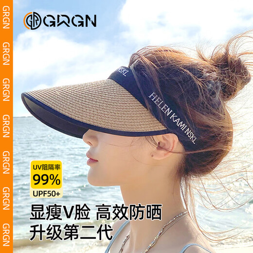 GRGN sun protection hat women's sun hat summer anti-UV hat women's empty top hat outdoor sun hat