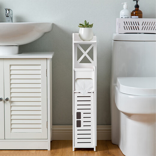 
Aojiezhuo bathroom storage cabinet bathroom clamping cabinet toilet toilet side cabinet narrow cabinet tissue box waterproof 15/17cm 17060 corner white [width 16.2*deep 17*height 76