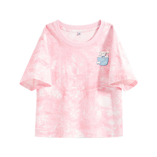 Jeanswest Sommer kurzärmeliges T-Shirt für Frauen Neues Nischen-Design Top Lose Slim Pure Cotton Women Jr Pink 835a S 160/84a