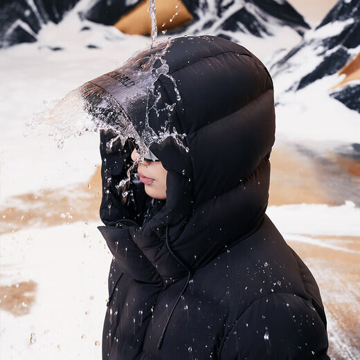 Govan black gold goose down jacket with nautical function 3.0 eight grid unisex long winter down jacket black S