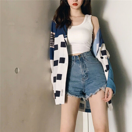 Qbily 吊带背心 【两件装】背心女内搭短款吊带上衣无袖外穿背心 吊带背心短款【黑+白】两件装L码