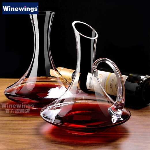 WINEWINGS household European creative red wine decanter crystal glass with handle wine divider with scale lead-free red wine divider red wine jug red wine bottle 1500ml wide mouth without handle