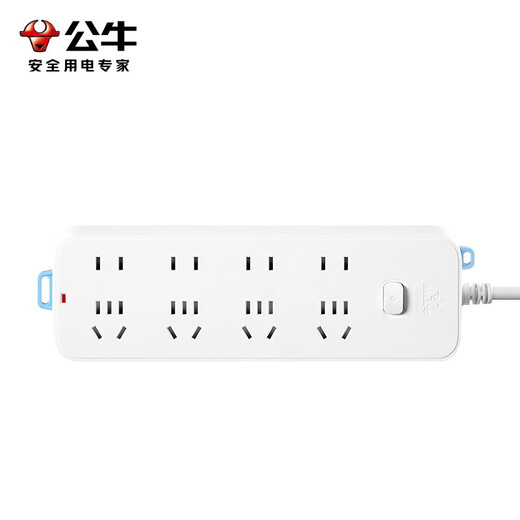 公牛插座 B6系列 多孔长线多功能电插板 分控开关拖线板带儿童保护门/新国标/排插/接线板 八位【总控】3米  GN-B6440