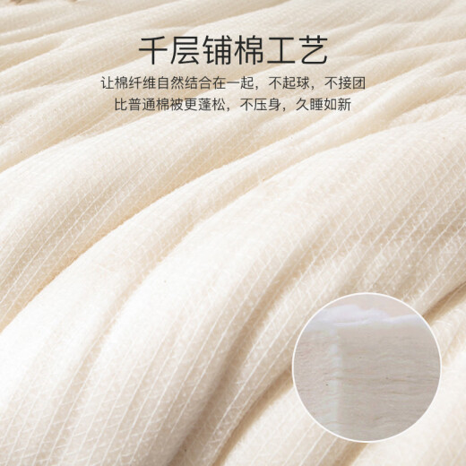 Yalu Free and Easy Xinjiang Cotton Fiber Autumn and Winter Quilt 4Jin [Jin is equal to 0.5kg] 150*200cm