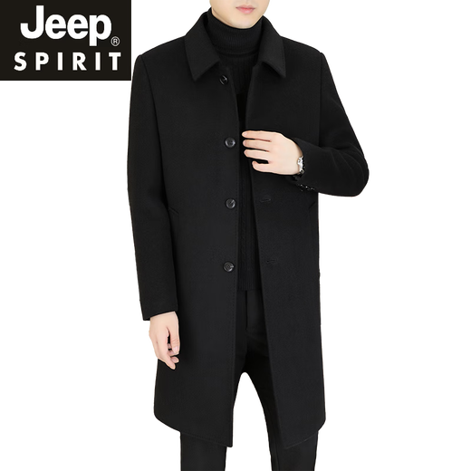 Jeep Spirit doppelseitige Wolljacke Herren Langer Wollschatzschicht Herbst und Winter verdickter Liner Kaschmirschicht Herren neues Produkt Ly2316 Marine (doppelseitiger Wollkaschmir) mittlerer Länge M (95-115jin [Jin gleich 0,5 kg]))