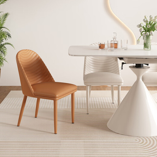 Pashaman (Pashaman) Mesa de comedor de la losa de roca y la combinación de silla Modern de apartamento pequeño estilo crema para el hogar 1.5m Mesa de comedor + 6 sillas 1805Y