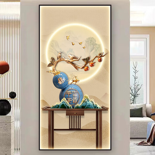 侧目自粘墙壁装饰画福字玄关入户贴画墙贴自粘装饰画门贴纸整张客厅走 XG-719 小：宽60x高120cm