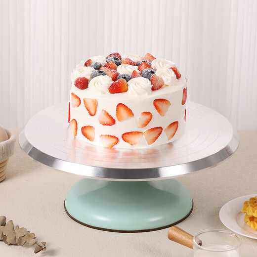 Baijie cake decorating table turntable baking tools aluminum alloy birthday cake household commercial special tools rotating anti-slip 10-inch decorating table
