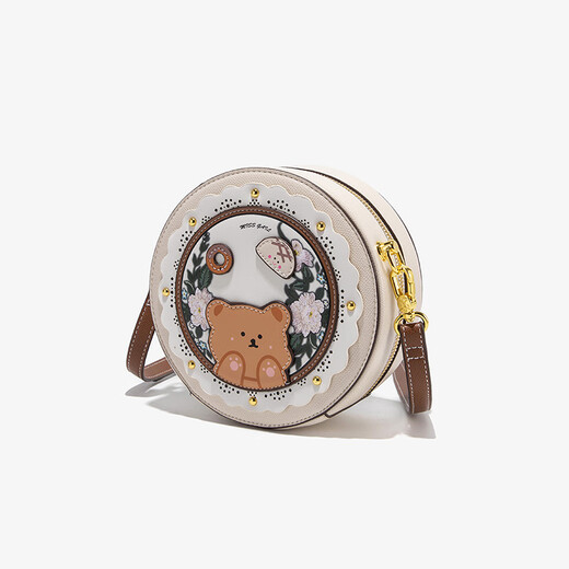 Bolso de mujer inteligente / ketch ck nuevo estilo 2023 bolso de hombro retro bolso cruzado de cuerpo de cuerpo alto regalo de cumpleaños redondo de gama alta para novia beige blanco