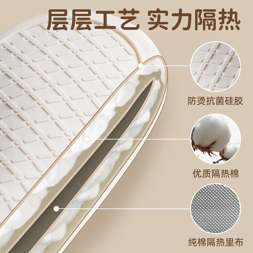 Wuming anti-scalding gloves for microwave oven, thickened, high temperature resistant and insulated kitchen silicone anti-slip, heat-resistant baking gloves, five-finger short style - single, gray and white