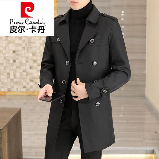 Pierre Cardin High-End High-End mit mittlerer Länge Windbrecher Herrenjacke Herbst und Winter 2025 Neues Doppel-Briefen-High-End-Jacke Herrenmantel 2158 Khaki 175