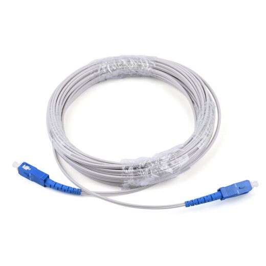Fibre en cuir recommandée 1 CORE 2 VIRE ACIER Câble optique de fibre de cuir intérieure avec connecteur SC Mode Opérateur à noyau unique Cable d'extension de chat optique blanc 10 mètres CKJX-1H10S